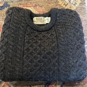 Aran Sweater Market Men's Gray Wool Sweater